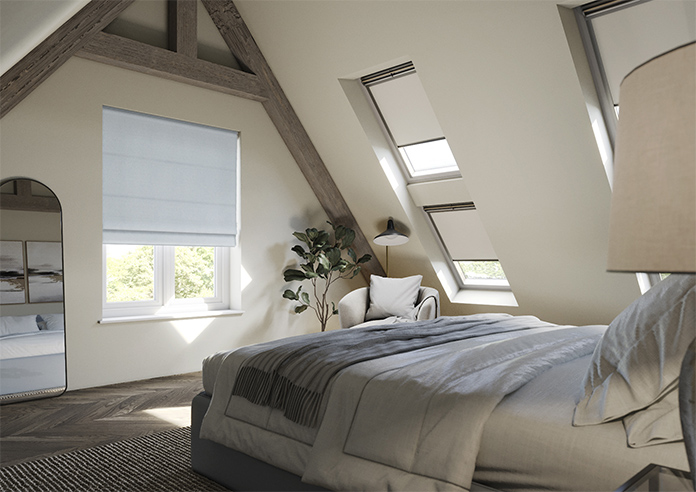 Harris, Arctic Blue - Roman Blind - Image 6